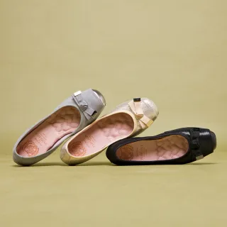 【Fair Lady】我的旅行日記-通勤版 光澤扭結芭蕾平底鞋(黑、501738)