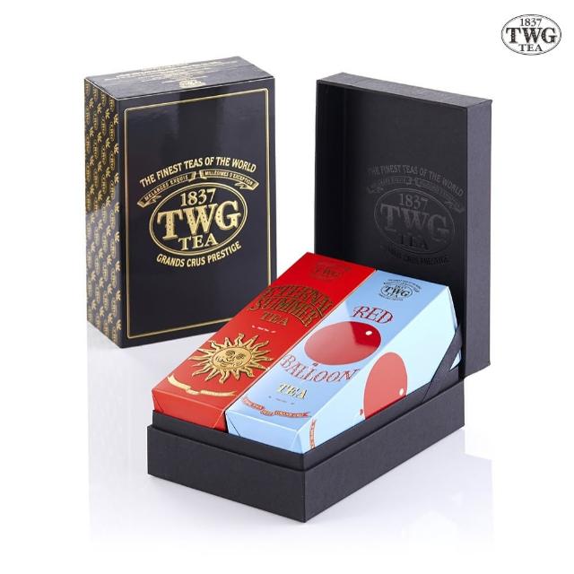 【TWG Tea】時尚茶罐雙入中秋禮盒組_盛夏緋紅100g/罐+乘風高翔100g/罐(南非國寶茶)