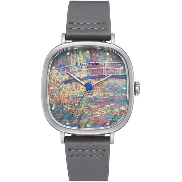 【姬龍雪Guy Laroche Timepieces】藝術系列腕錶-莫內   母親節(GA1002WPPH-01 方形x銀殼)