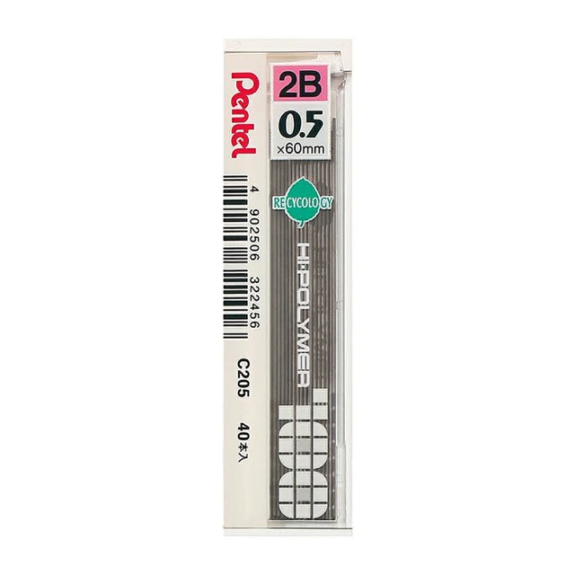 【Pentel 飛龍】C205 0.5自動鉛筆芯2B(盒裝10入)