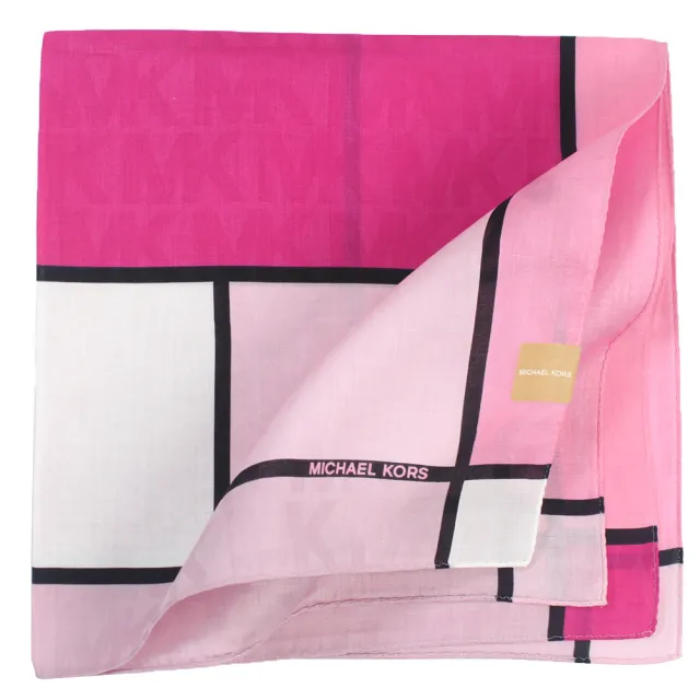 【Michael Kors】幾何漸層多色滿版底紋設計圖漾 帕領巾(桃粉色)