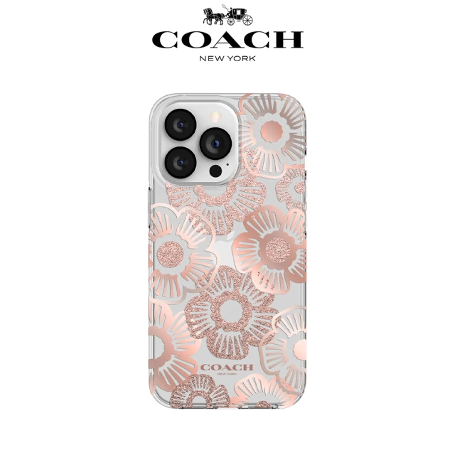 【COACH】iPhone 13 Pro 6.1吋 手機防摔保護殼(茶花)