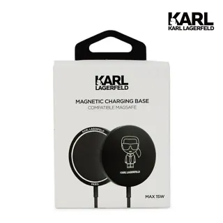 【KARL LAGERFELD 卡爾】IKONIK 磁吸無線電盤-15W急速快充(iPhone 13/12/AirPods/安卓支援)