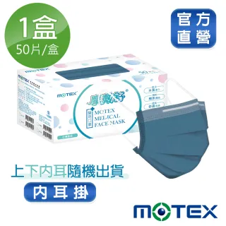 【MOTEX 摩戴舒】平面醫用口罩 霧灰藍(50片/盒)