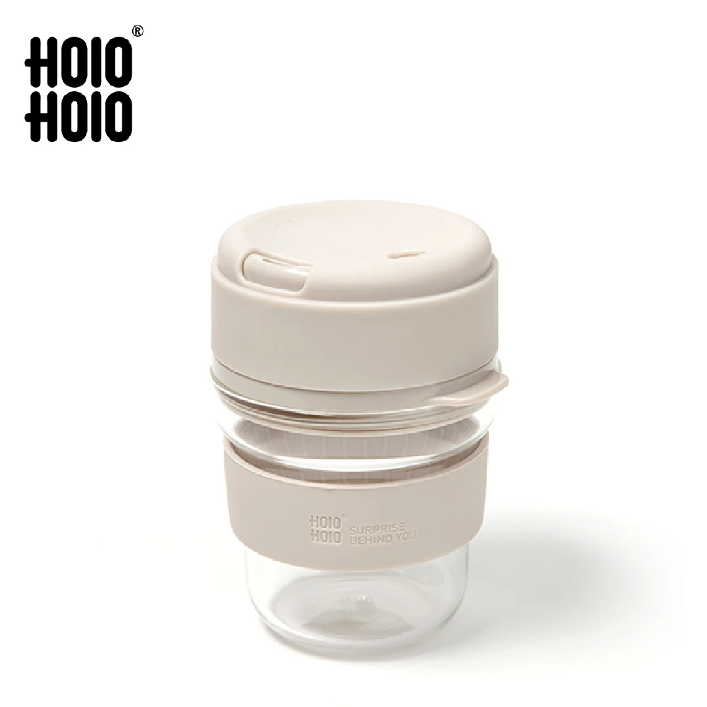 【Holoholo】Coff Cup 手沖咖啡隨行杯（300ml／奶油白）(濾杯 玻璃咖啡杯 多用途)