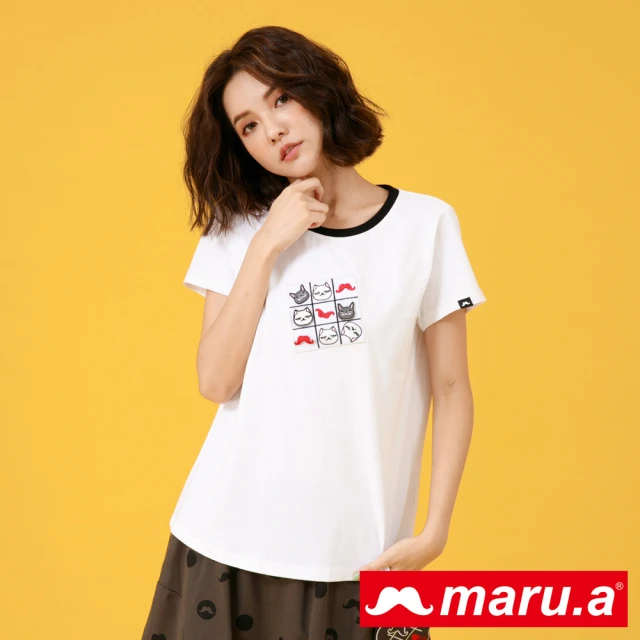 maru.a【maru.a】井字遊戲俏皮短袖上衣(白色)