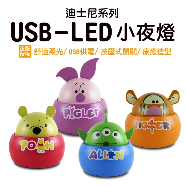 【Disney 迪士尼】迪士尼系列USB LED小夜燈(迪士尼)