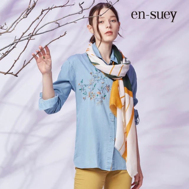 en-suey 銀穗【en-suey 銀穗】休閒風花朵刺繡襯衫-女