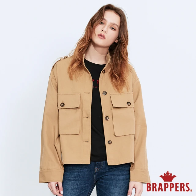 【BRAPPERS】女款 立領軍風造型外套(卡其)