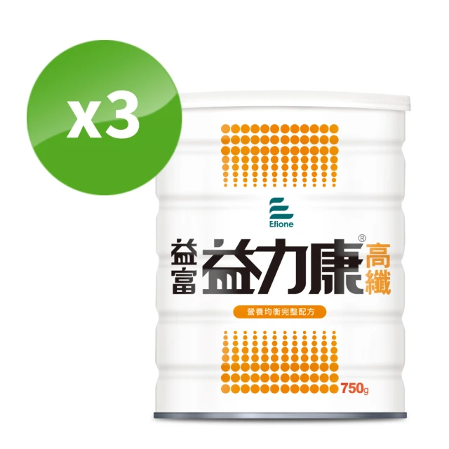 【益富】益力康高纖Plus營養均衡配方 750g*6罐(乳清蛋白+高纖)