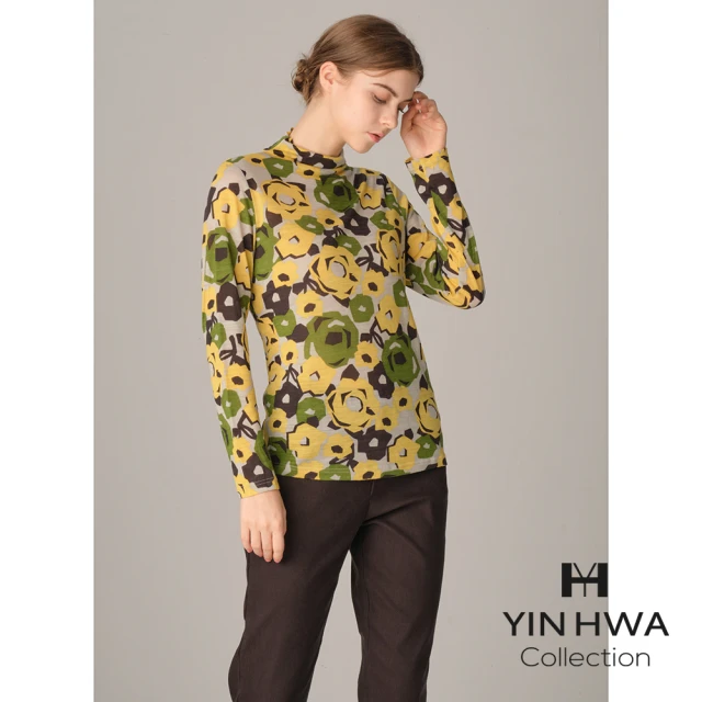 YIN HWA 盈樺【YIN HWA 盈樺】YH COLLECTION 亮麗甜美花朵圖案印花上衣