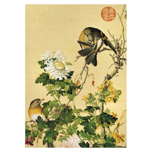 【HUNDRED PICTURES 百耘圖】清 郎世寧 仙萼長春 菊花拼圖108片(故宮)