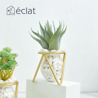 【Eclat】匠心花藝玻璃金工室內藝術擺飾仿真花藝組_含白石(6款任選)