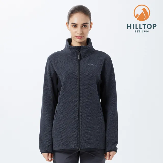 【Hilltop 山頂鳥】女款石墨烯吸濕快乾保暖刷毛外套(H22FX5 黑)