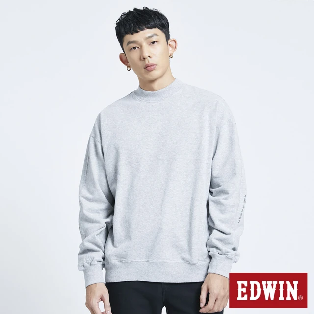 EDWIN【EDWIN】高領衛衣-男款(淺灰色)