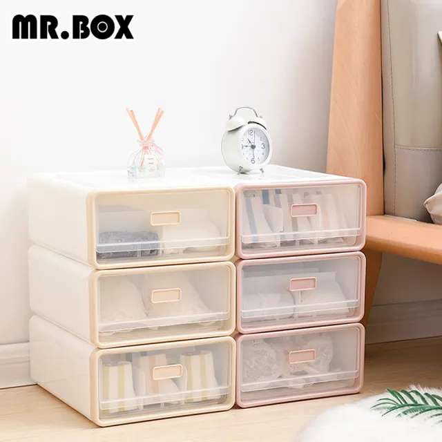 【Mr.box】抽屜式內衣小物收納整理盒收納箱3入