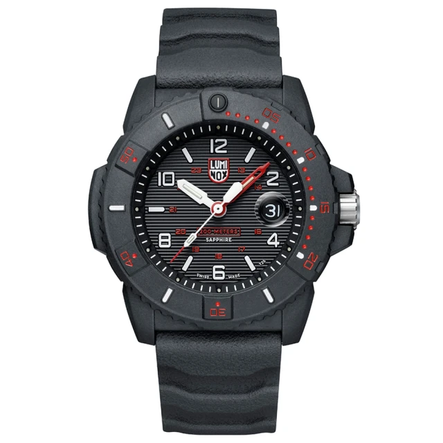 【LUMINOX 雷明時】NAVY SEAL海豹部隊腕錶(黑x紅45mm-3615)