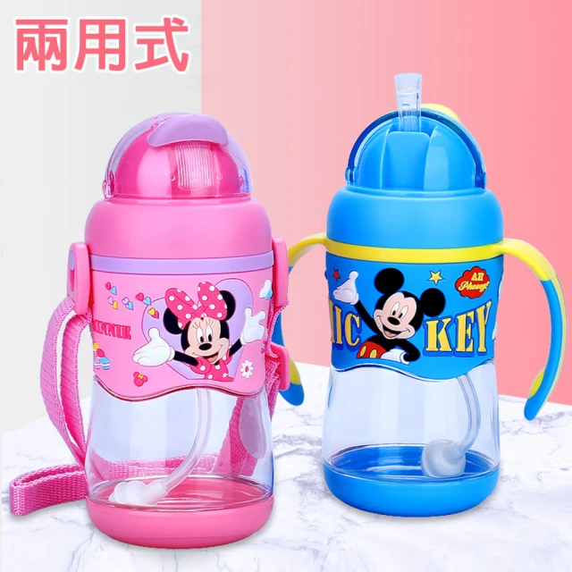 迪士尼米奇/米尼/CARS 兩用可替換式雙柄學習杯/背帶水壺400ML(平輸品)