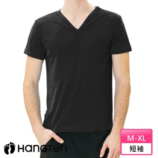 【Hang Ten】MIT吸濕排汗V領內衣.男內衣_HT-B12008(黑)