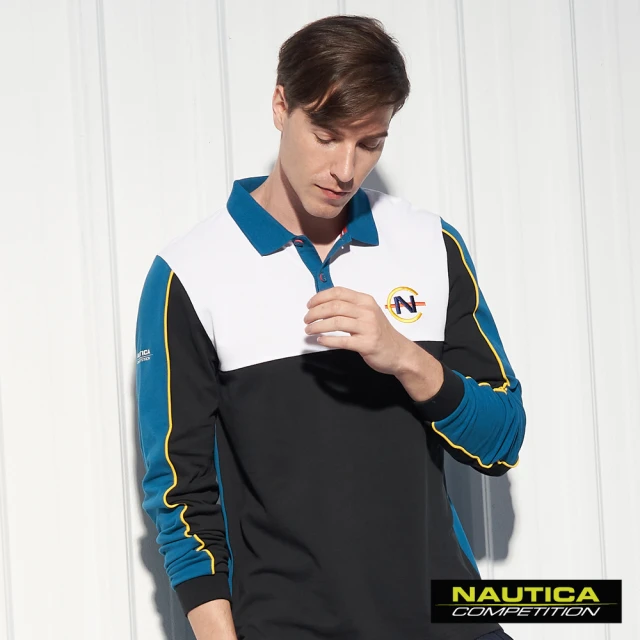 NAUTICA【NAUTICA】COMPETITION撞色拼接長袖POLO衫(多色任選)