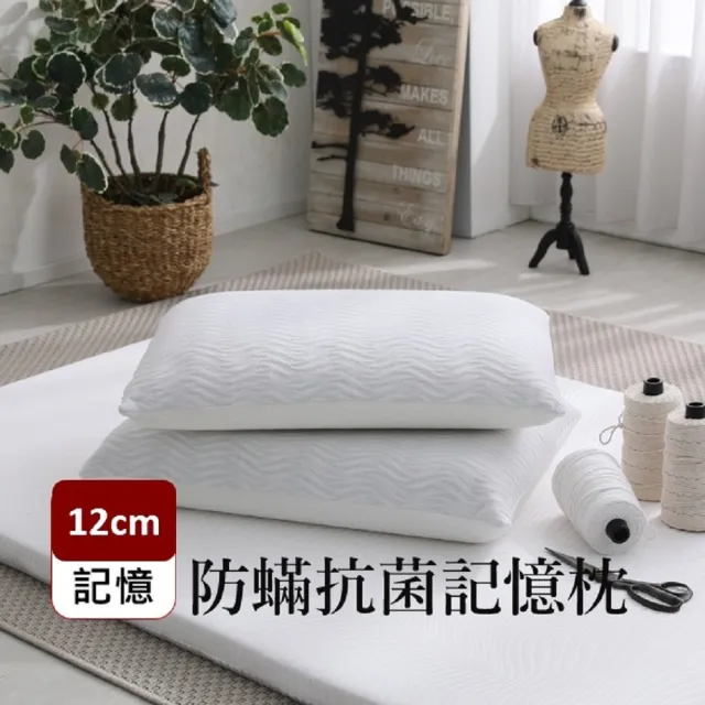 【GELLIS】鵲利仕防螨抗菌涼感12cm記憶枕(涼感記憶枕)/