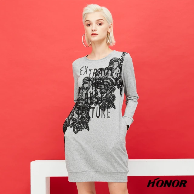 【HONOR 山形屋】時尚字母蕾絲造型洋裝