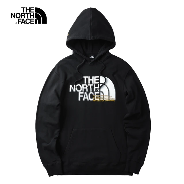 The North Face【The North Face】北面UE男款黑色胸前大LOGO休閒連帽大學T｜5JV6JK3