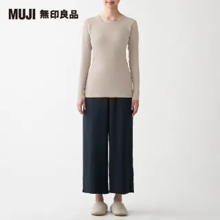 【MUJI 無印良品】女棉混羊毛高保暖圓領長袖T恤(共4色)