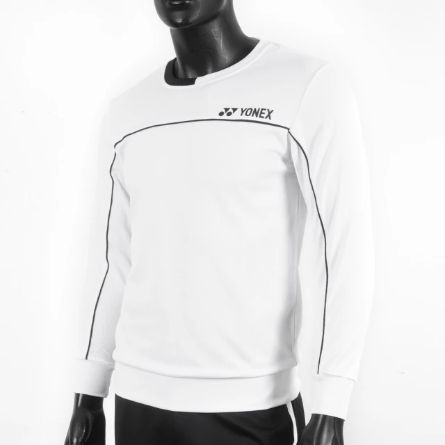 【YONEX】Yonex 男 長袖上衣 運動 網球 訓練 休閒 圓領 吸濕 排汗 彈性 舒適 穿搭 白黑(11681TR011)