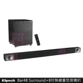 【Klipsch】Surround+無線重低音喇叭(Bar48 Surround+8吋無線重低音喇叭)