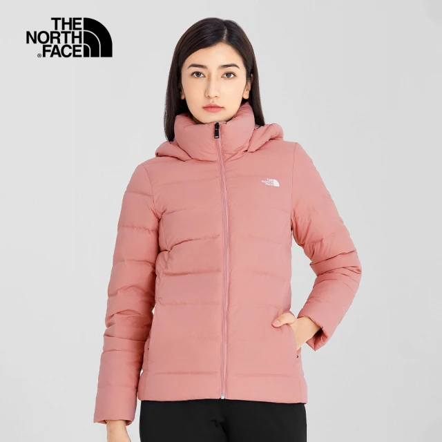 The North Face【The North Face】北面女款粉色防潑水保暖連帽羽絨外套｜4U7V0LA