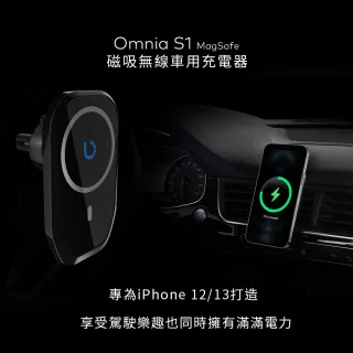 Bezalel Omnia S Magsafe 磁吸無線車用充電器 高達15w快充磁吸無線車用充電器 Momo購物網