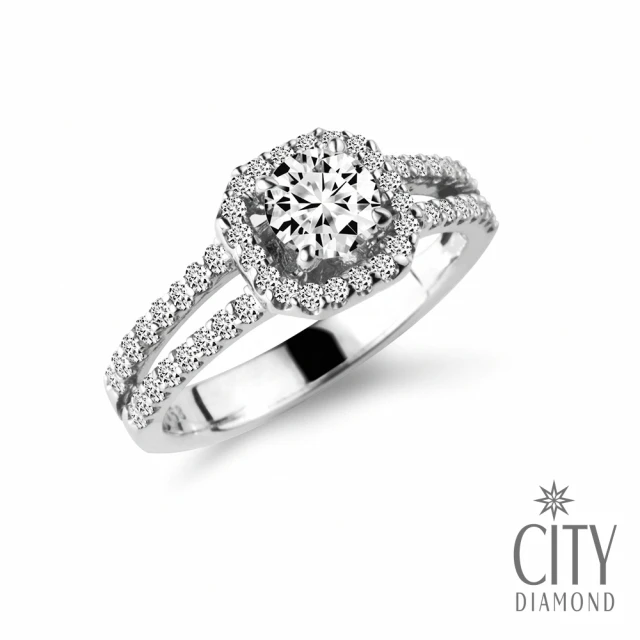 City Diamond 引雅【City Diamond 引雅】『巴黎玫瑰』50分華麗鑽石戒指/求婚鑽戒