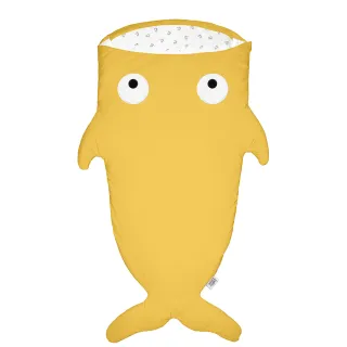 【BabyBites 鯊魚咬一口】西班牙製-純棉兒童多功能睡袋-芥末黃(輕量兒童版)