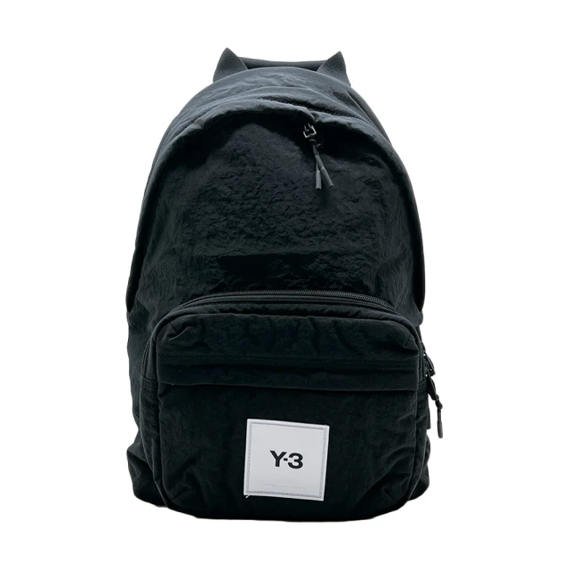 【Y-3 山本耀司】品牌Logo徽章帆布後背包(HA6515-黑)