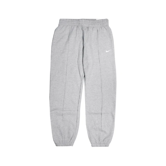 【NIKE 耐吉】長褲 Essential Fleece Pants 女款 內刷毛 寬鬆 鬆緊帶褲頭 縮口 穿搭 灰白(BV4090-063)