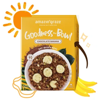 【Amazin graze】沖泡式堅果穀物燕麥片-香蕉巧克力(40gx6包/盒)