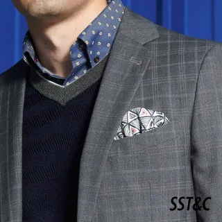 【SST&C 季中折扣】灰色格紋裁縫西裝外套0112111002