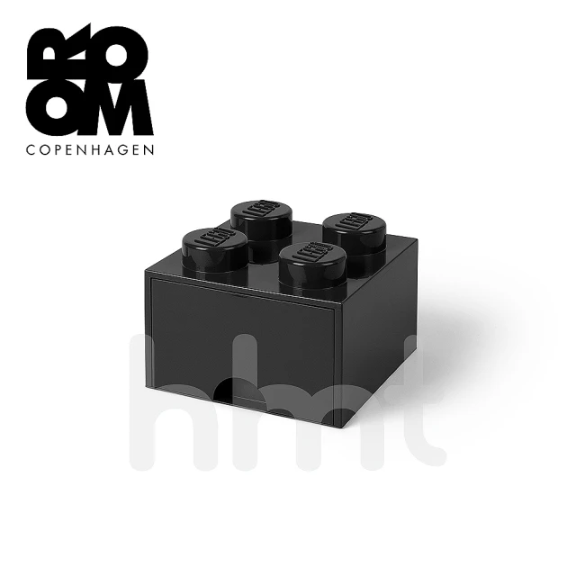 【LEGO 樂高】LEGO☆ Storage Brick 4樂高積木經典方塊四抽屜盒-黑色(樂高玩具收納盒)