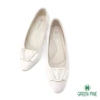 【GREEN PINE】MIT真皮輕量尖頭楔型包鞋(米白色)