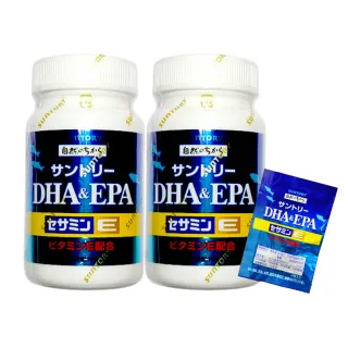 【Suntory 三得利】魚油DHA&EPA+芝麻明E x 2瓶 + 10包(240顆+40顆)