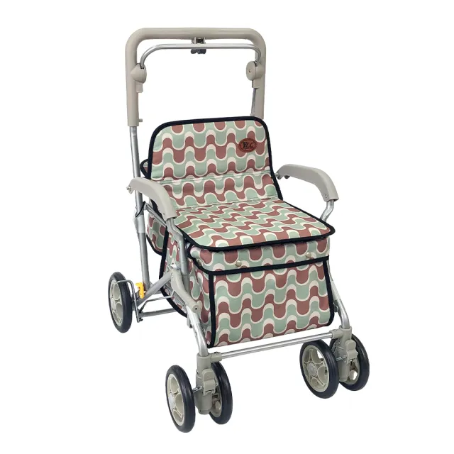 Rollker 羅克 步行輔助車老人散步車銀髮族購物車購物助行車日本購物車 No 165 波浪綠 Momo購物網