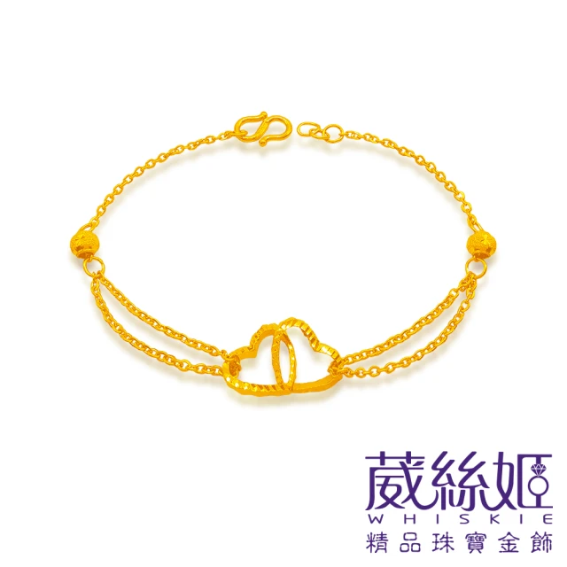 葳絲姬金飾【葳絲姬金飾】9999純黃金手鍊 兩心相許-1.14錢±3厘