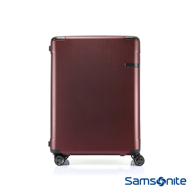 【Samsonite 新秀麗】28吋 Evoa 拉絲光澤防盜拉鍊抗震輪TSA硬殼行李箱(暗紅色)
