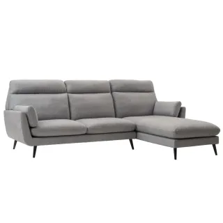 【FL 滿屋生活】FL Pouffe - 高背 L 型灰色布面沙發(L型沙發/實木沙發/布沙發/人氣款/經典款)