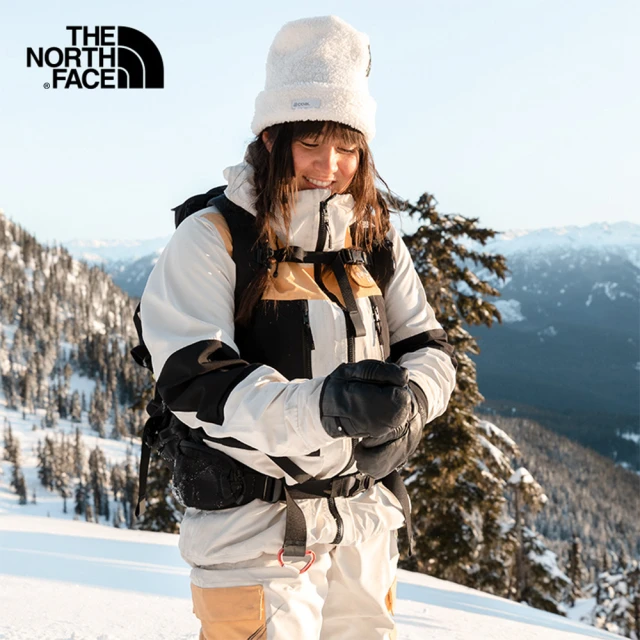 The North Face【The North Face】北面女款白黑撞色防水透氣衝鋒衣｜5G9H14T