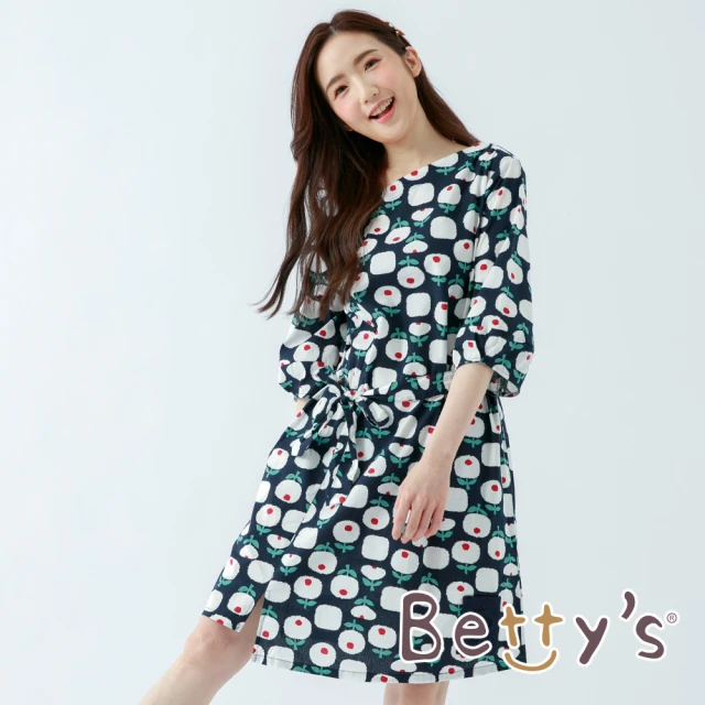 【betty’s 貝蒂思】日系滿版圖紋洋裝(藍色)