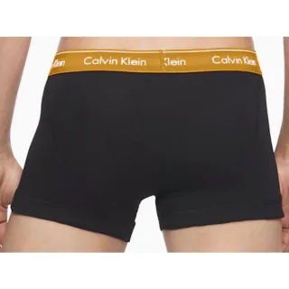 【Calvin Klein 凱文克萊】COTTON  短版四角男內褲 透氣棉質腰帶 藍/黃/綠 3件一組(ck 黑色 nb4002932)
