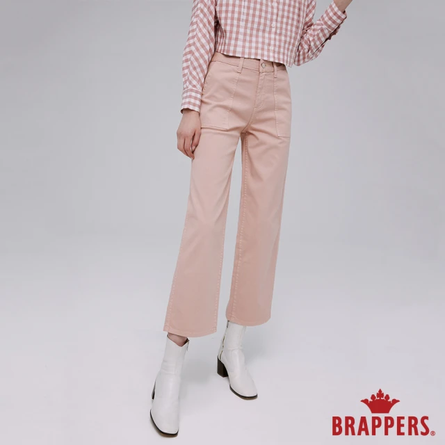 BRAPPERS【BRAPPERS】女款 Boy friend系列-中腰彈性中寬版褲(粉紅)