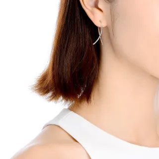 【點睛品】Ear Play 鉑金簡約絲帶造型耳環